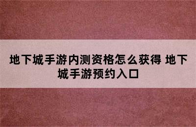 地下城手游内测资格怎么获得 地下城手游预约入口